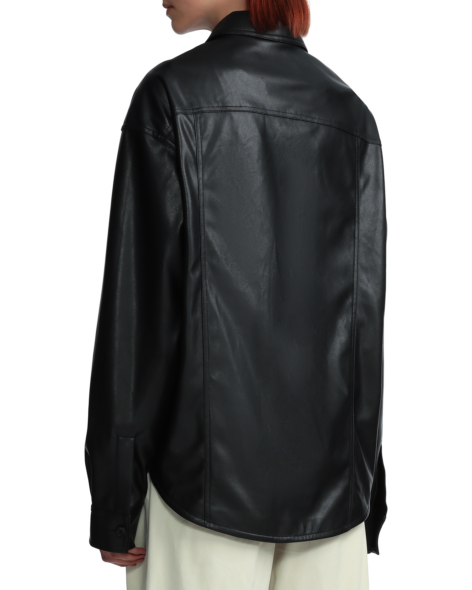 theory leather shirt jacket