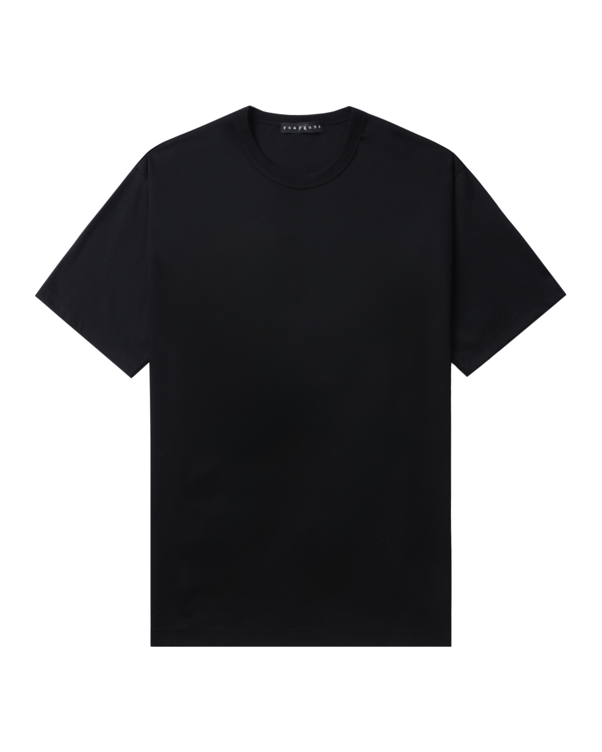 Front of plain black t-shirt.