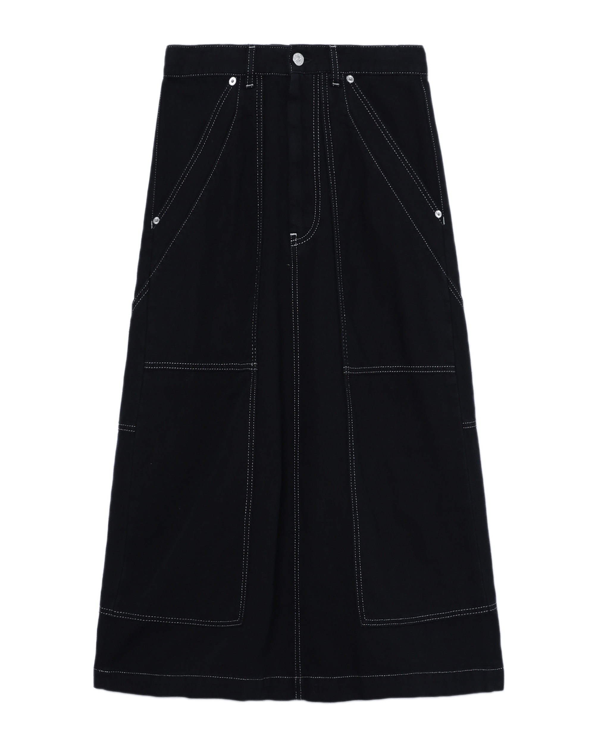 MM6 Maison Margiela Black Paneled Midi Skirt for Women