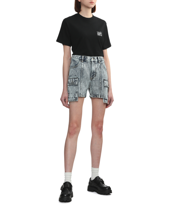 X-GIRL High waisted utility denim shorts