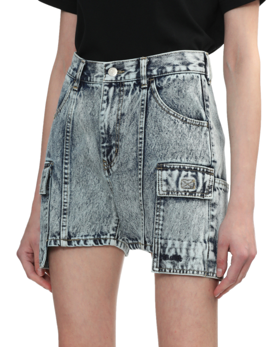 X-GIRL High waisted utility denim shorts