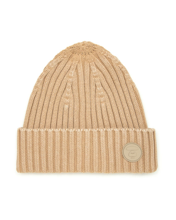 Moonface patch knit beanie image number 0