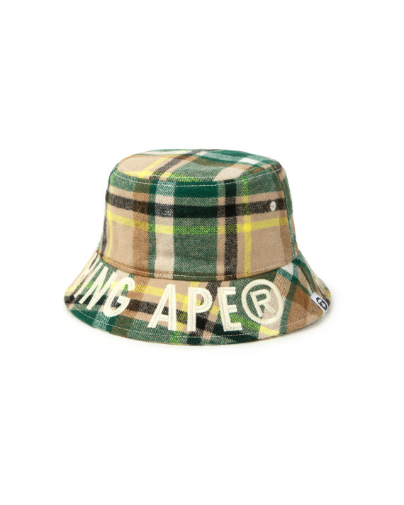 Embroidered plaid flannel bucket hat image number 0