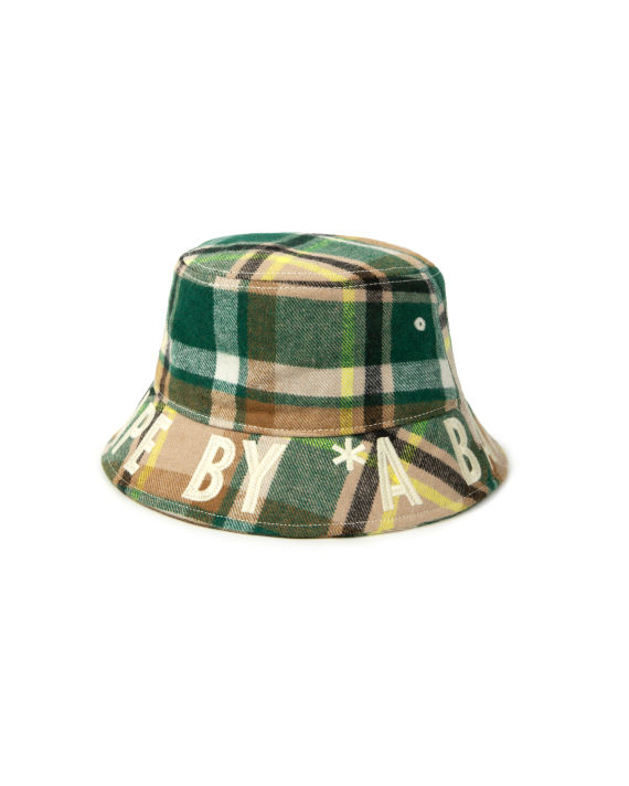 Embroidered plaid flannel bucket hat image number 1