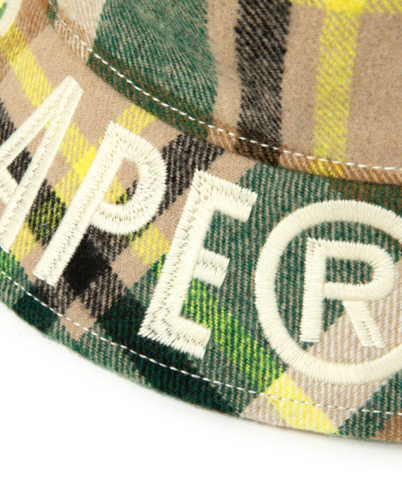Embroidered plaid flannel bucket hat image number 3