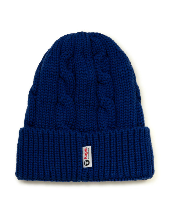 Moonface patch cable-knit beanie image number 1
