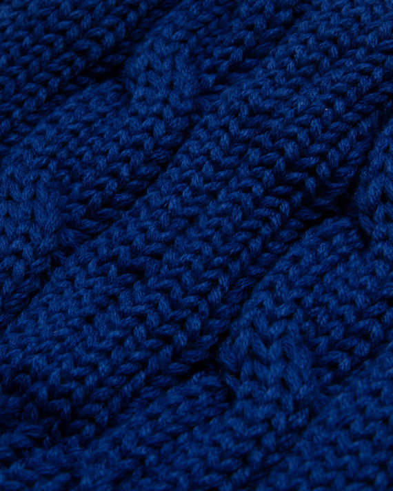 Moonface patch cable-knit beanie image number 4