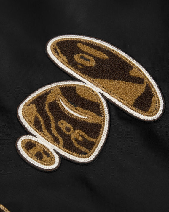 Moonface patterned patch baseball jacket image number 2