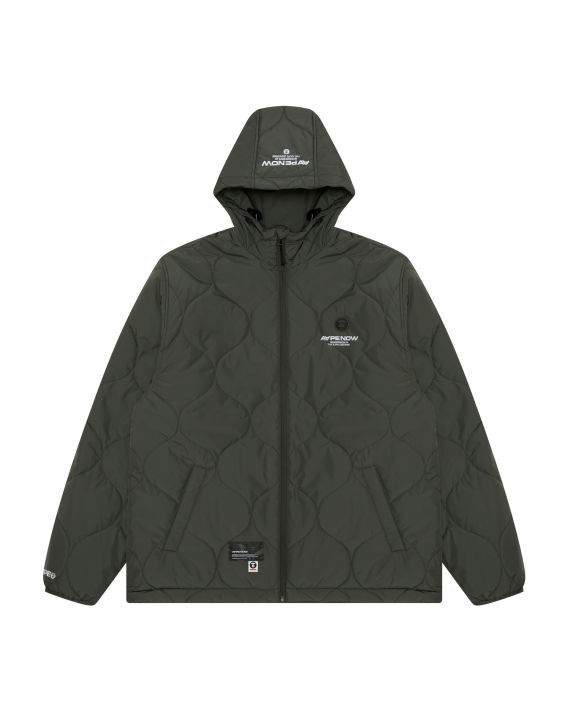 AAPE Moonface patch hooded quilted jacket | ITeSHOP