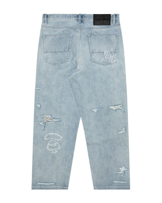 Moonface patch distressed jeans image number 1