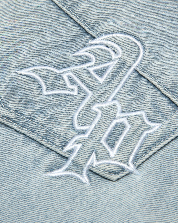 Moonface patch distressed jeans image number 3