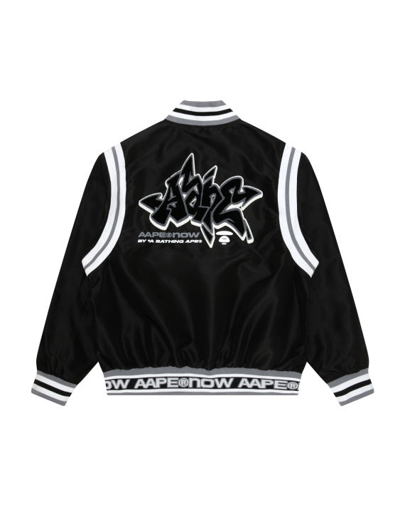 AAPE Moonface patch jersey baseball jacket | ITeSHOP