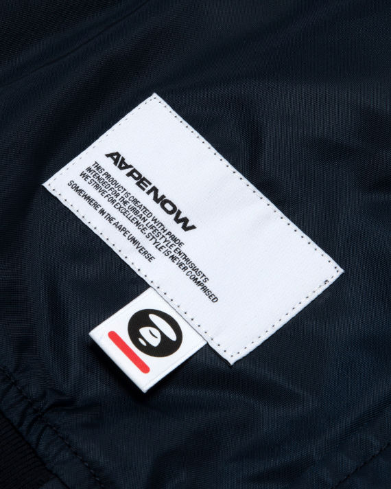 Moonface patch printed baseball jacket image number 4