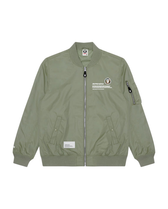AAPE Moonface patch zip-up bomber jacket | ITeSHOP