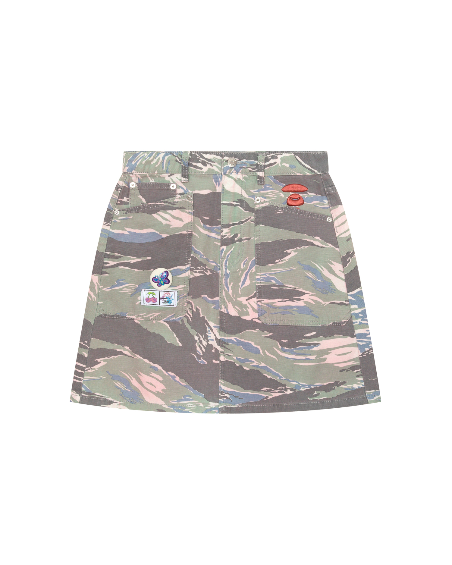 AAPE Moonface embroidered camo mini skirt ITeSHOP