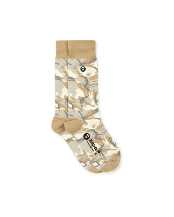 Moonface embroidered camo crew socks image number 1