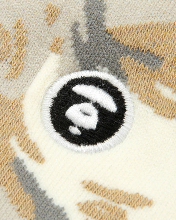 Moonface embroidered camo crew socks image number 3