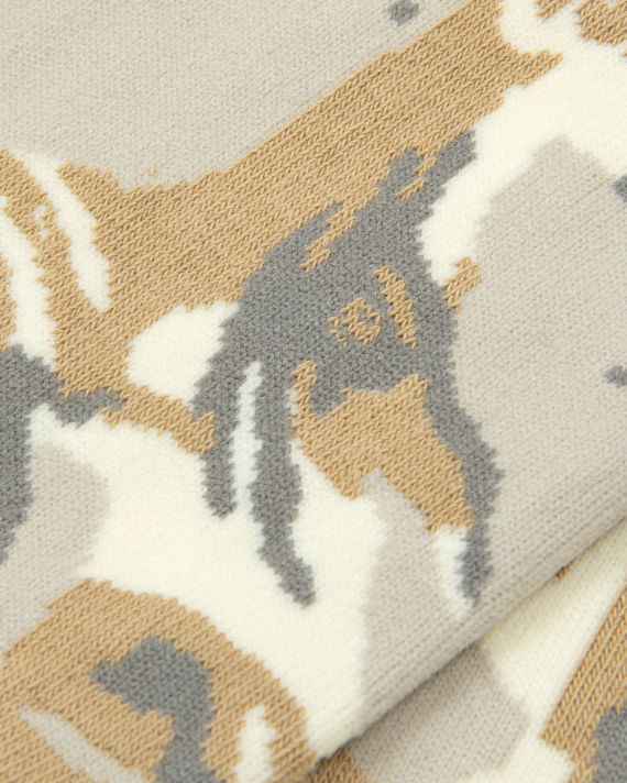 Moonface embroidered camo crew socks image number 4