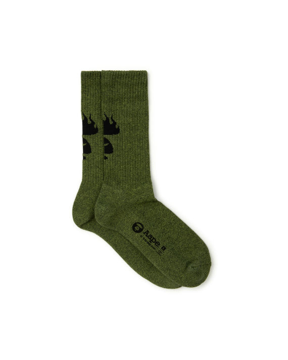 Moonface flame graphic socks image number 1