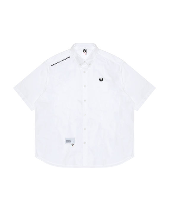 Moonface embroidered short-sleeve button-down shirt image number 0