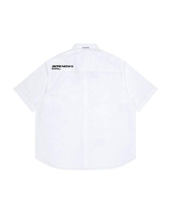 Moonface embroidered short-sleeve button-down shirt image number 1