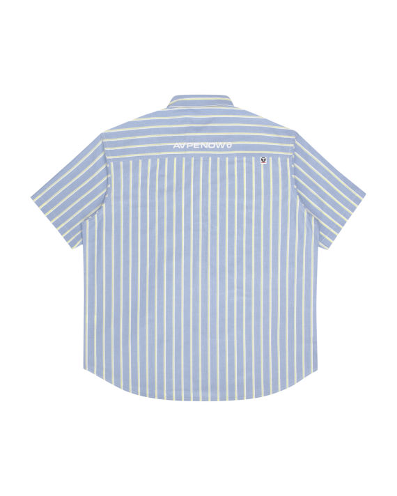 Moonface patch striped short-sleeve shirt image number 1