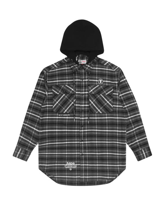 Plaid hooded shirt image number 0