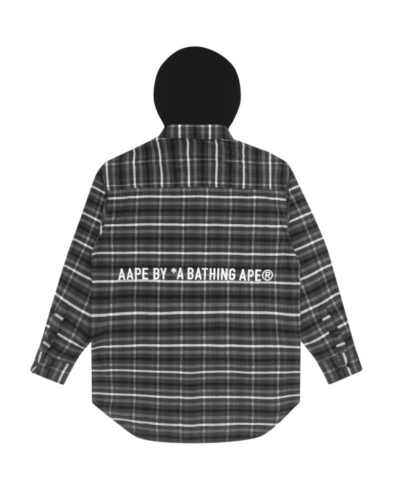 Plaid hooded shirt image number 1