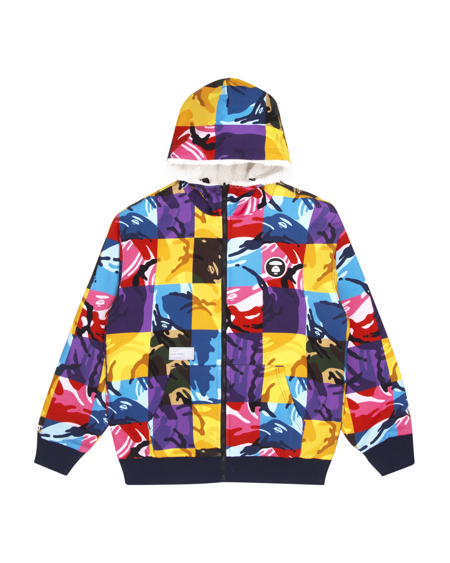 Reversible zip fleece hoodie