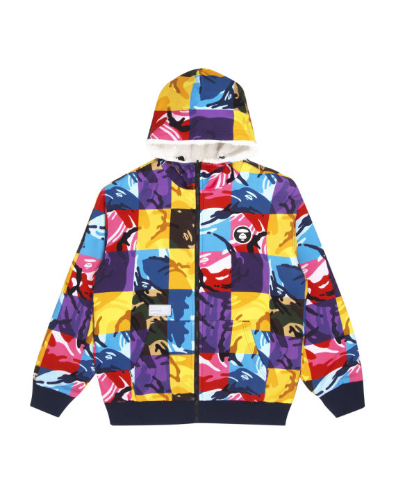 Reversible zip fleece hoodie image number 0