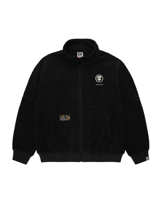 Moonface patch zip fleece jacket image number 0