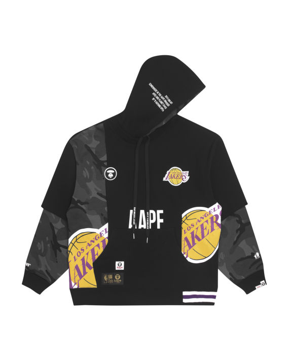 Aape x lakers Hoodie Black 100% Authentic, Men's Fashion, Tops