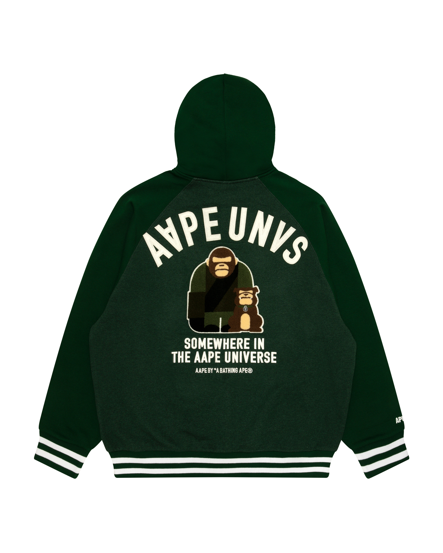 AAPER embroidered hooded varsity jacket