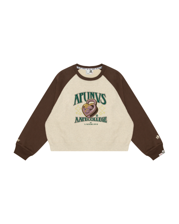 AAPE College crew neck raglan sweatshirt