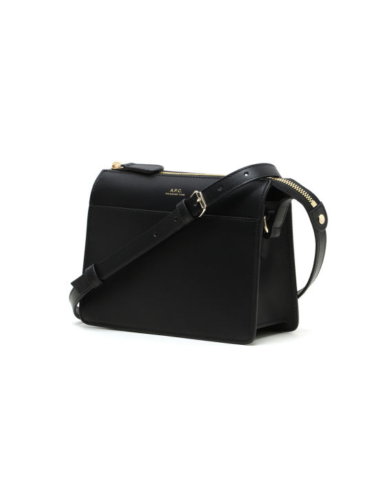 Ella Leather Shoulder Bag in Black - A P C