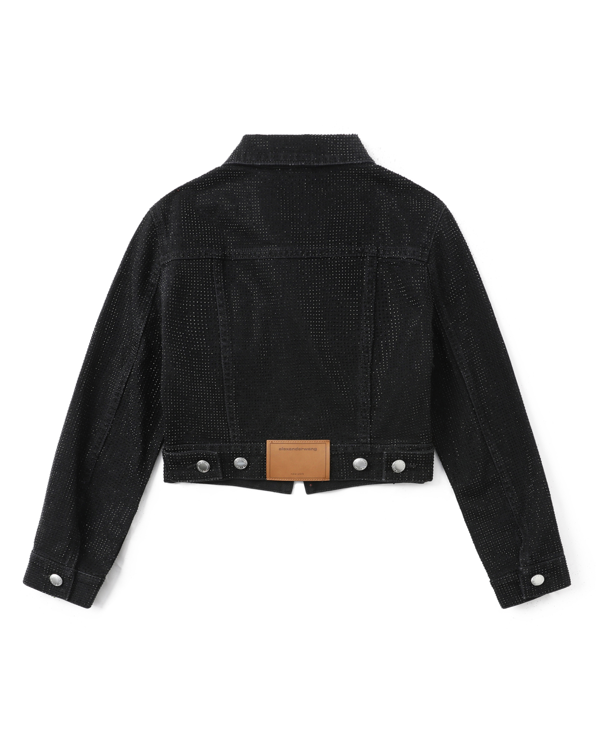alexander wang Crystal hotfix shrunken trucker denim jacket