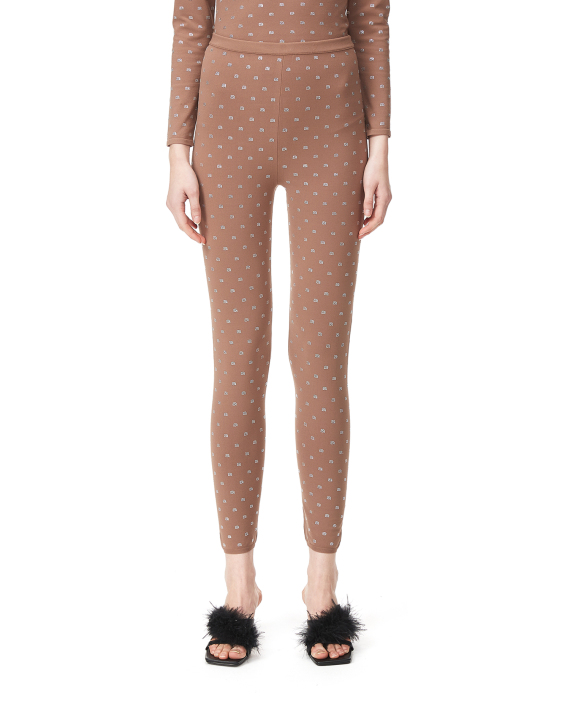 alexander wang Crystal logo leggings