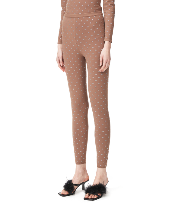 alexander wang Crystal logo leggings