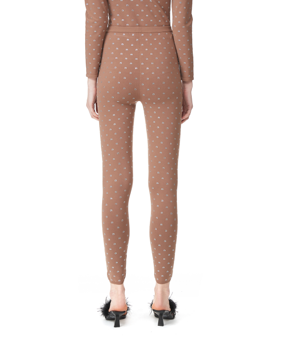 alexander wang Crystal logo leggings
