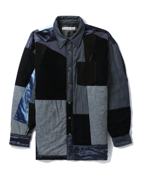 Patchwork button-up overshirt image number 0