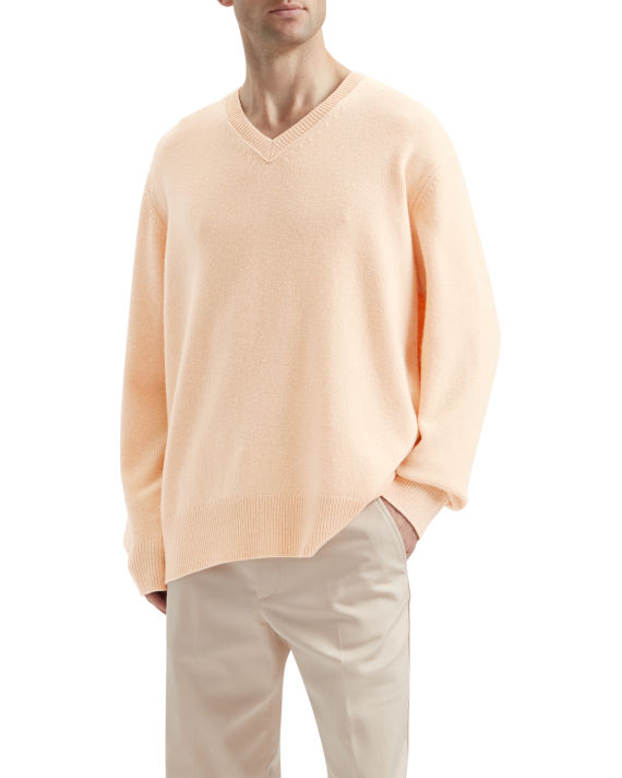 V-neck knit sweatshirt image number 2