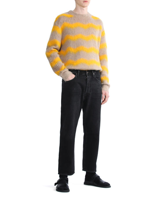 Striped fuzzy sweater image number 1