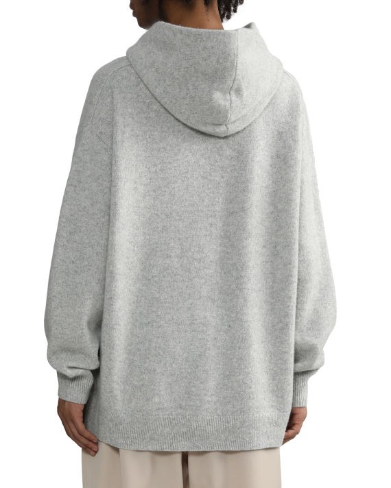 Wool cashmere knit hoodie image number 3