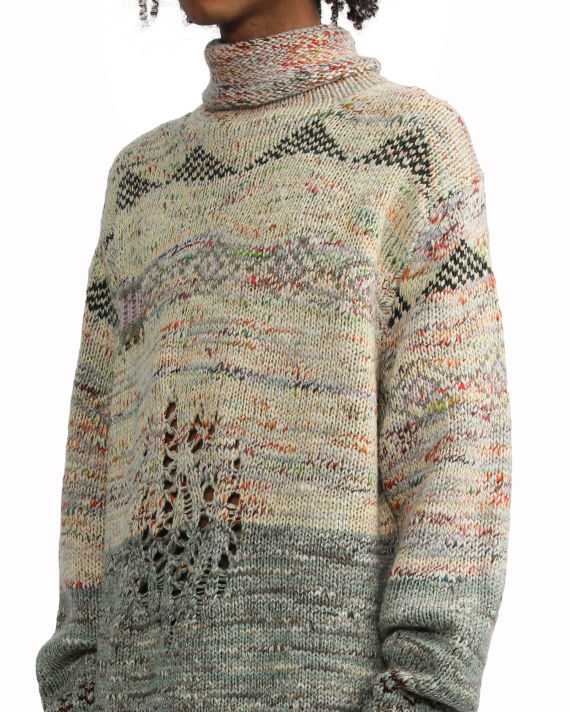 Roll-up deconstructed wool sweater image number 4