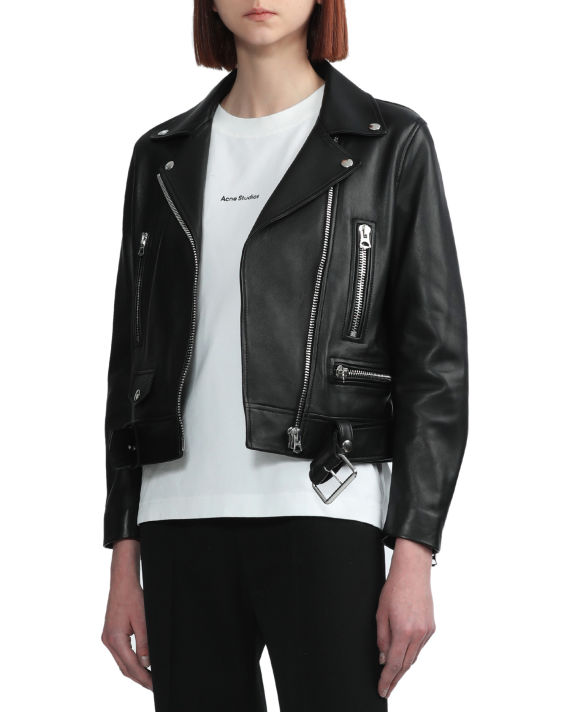 Leather biker jacket image number 2