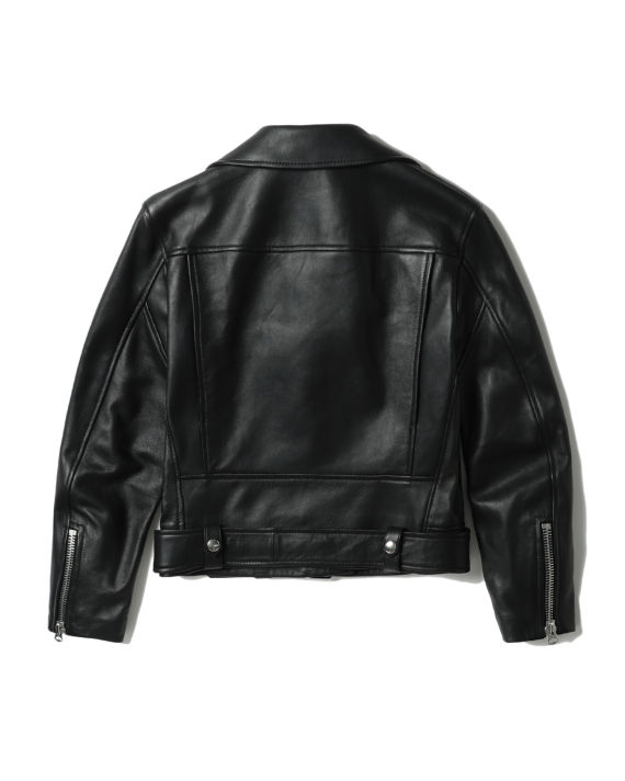 Leather biker jacket image number 5