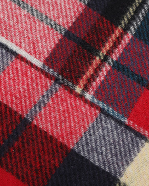 Mixed check wool scarf image number 3