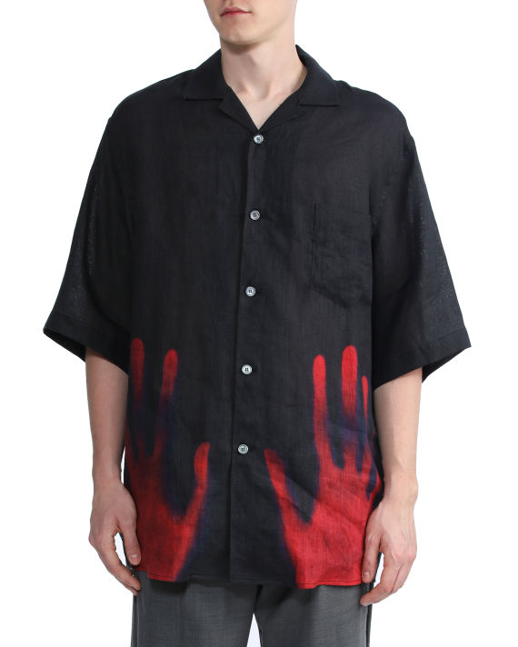 Printed linen shirt image number 2