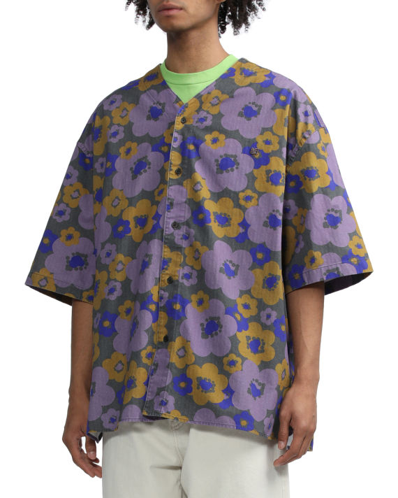 Floral baseball short sleeve shirt image number 2