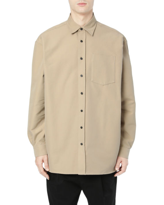Cotton-blend twill shirt image number 1